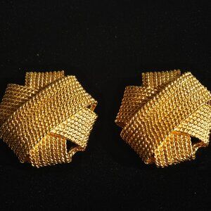 Les Bernard 1950's Gold Tone Ear Clips - Signed